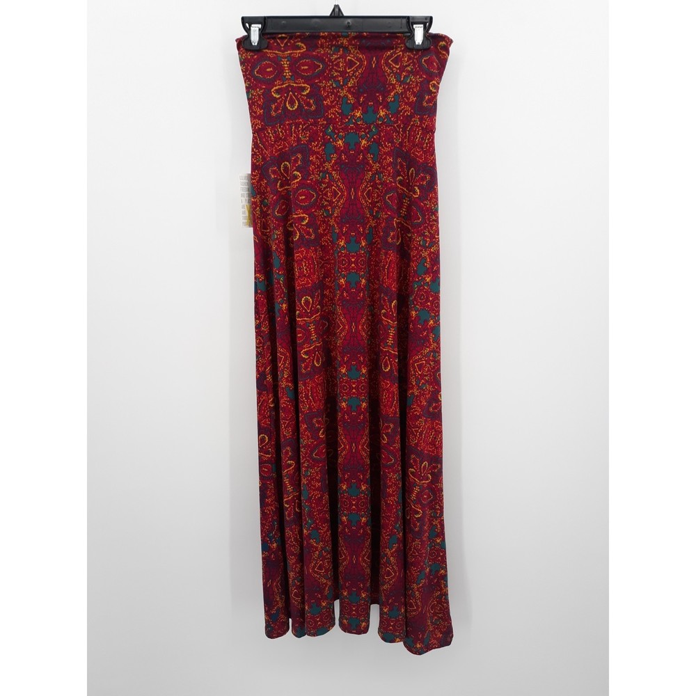 NWT LuLaRoe Maxi teal green/red/yellow print size XXS